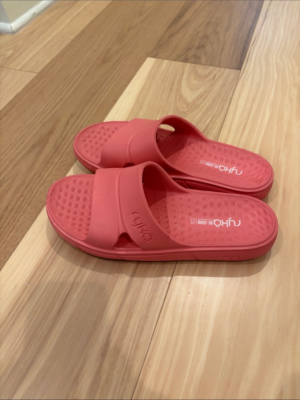 Ryka Restore Slide Recovery Sandal with Textured Footbed in Pink 10